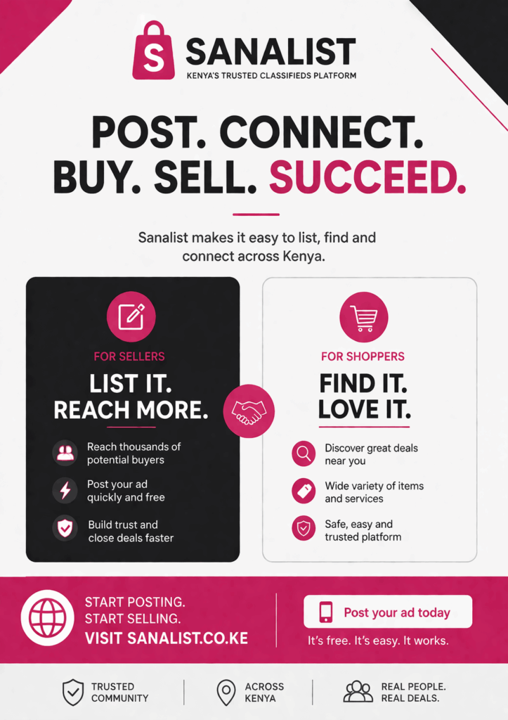find, post, sell, buy online in kenya on the #1 online market place - sanalist